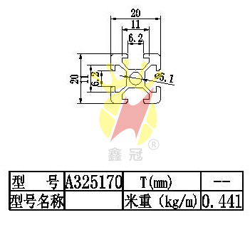 20x20流水線鋁型材A325170